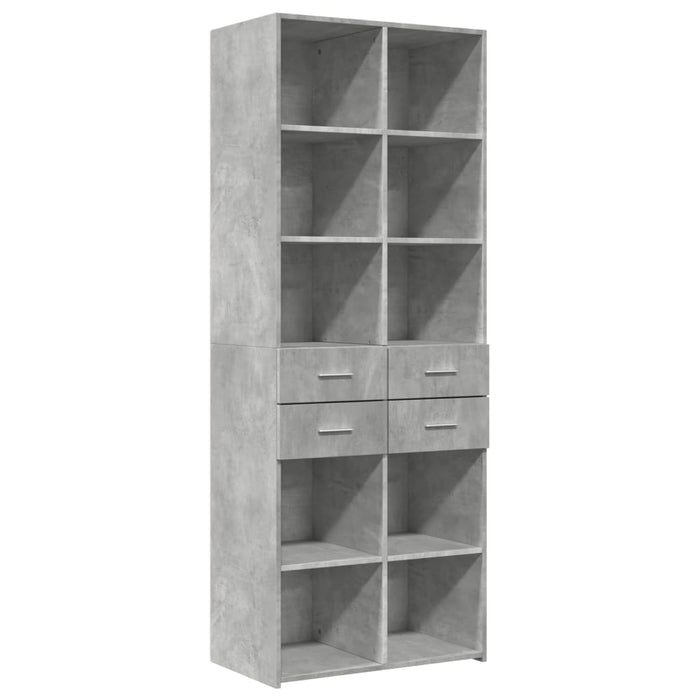 Dulap înalt, gri beton, 70x42,5x185 cm, lemn prelucrat - WALTI WALTI