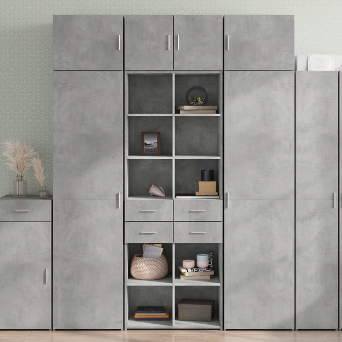 Dulap înalt, gri beton, 70x42,5x185 cm, lemn prelucrat - WALTI WALTI
