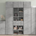 Dulap înalt, gri beton, 70x42,5x185 cm, lemn prelucrat - WALTI WALTI