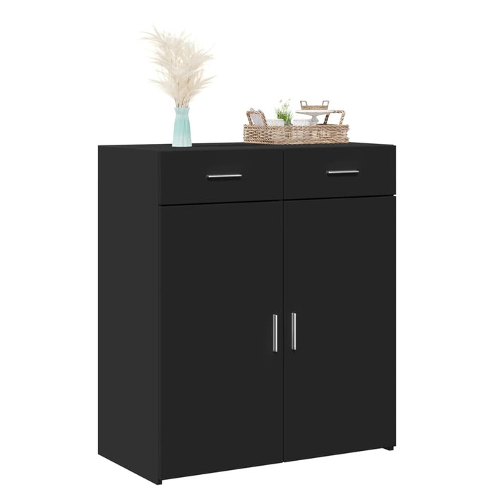 Dulap, negru, 80x42,5x93 cm, lemn prelucrat WALTI