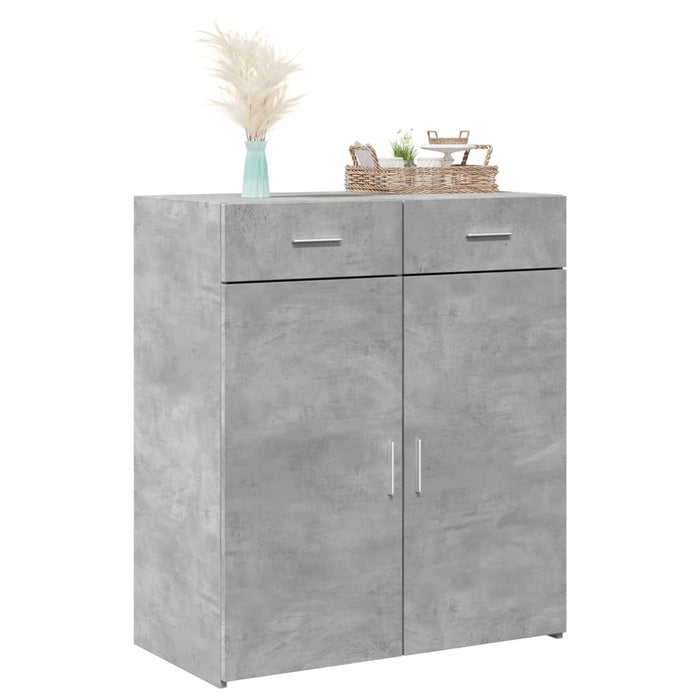 Dulap, gri beton, 80x42,5x93 cm, lemn prelucrat - WALTI WALTI