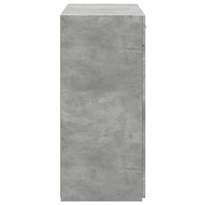 Dulap, gri beton, 80x42,5x93 cm, lemn prelucrat - WALTI WALTI