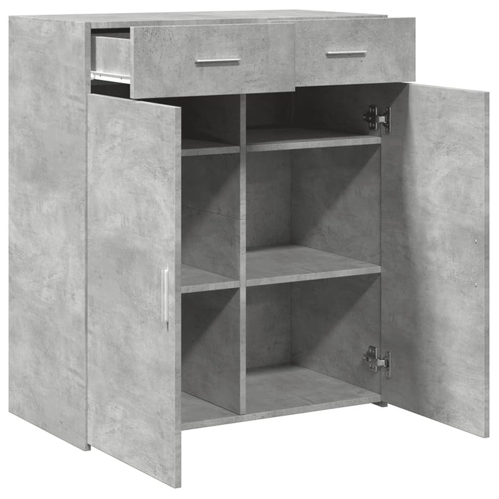 Dulap, gri beton, 80x42,5x93 cm, lemn prelucrat - WALTI WALTI