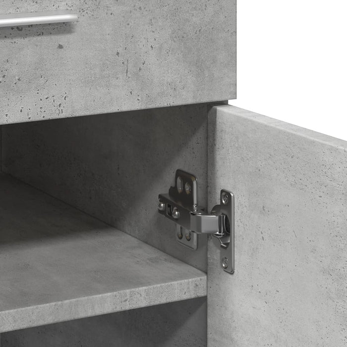 Dulap, gri beton, 80x42,5x93 cm, lemn prelucrat - WALTI WALTI