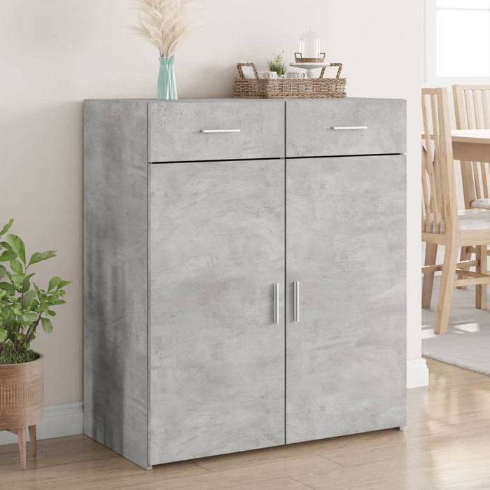Dulap, gri beton, 80x42,5x93 cm, lemn prelucrat - WALTI WALTI