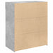 Dulap, gri beton, 80x42,5x93 cm, lemn prelucrat - WALTI WALTI