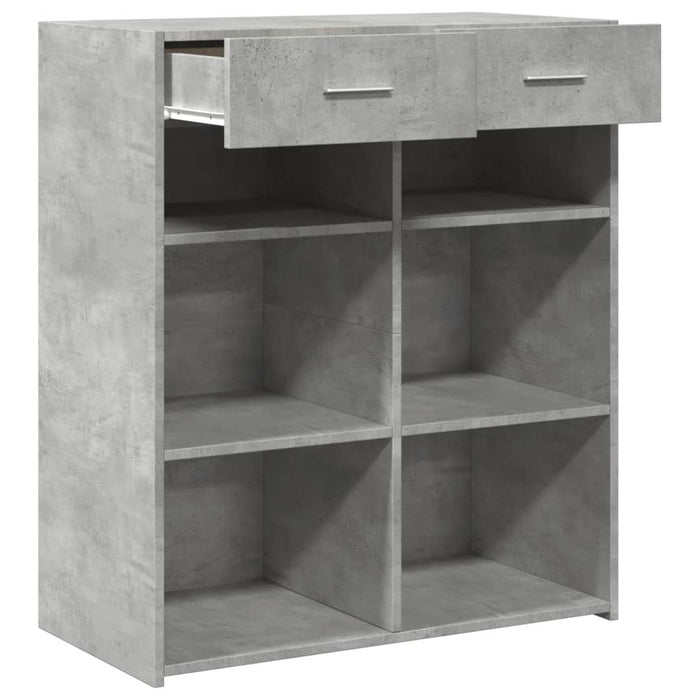 Dulap, gri beton, 80x42,5x93 cm, lemn prelucrat - WALTI WALTI