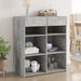 Dulap, gri beton, 80x42,5x93 cm, lemn prelucrat - WALTI WALTI