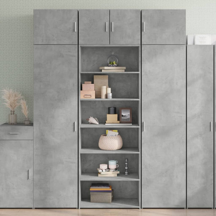 Dulap înalt, gri beton, 70x41x185 cm, lemn prelucrat - WALTI WALTI