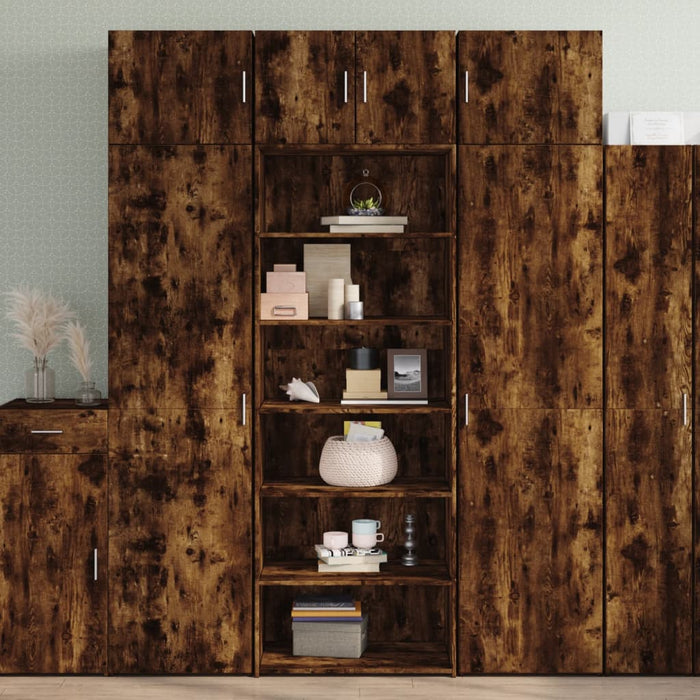 Dulap înalt, stejar fumuriu, 70x41x185 cm, lemn prelucrat WALTI