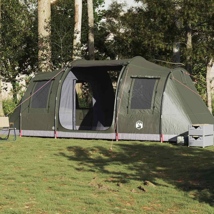 Cort camping tunel pentru 4 persoane verde măsliniu impermeabil - WALTI WALTI