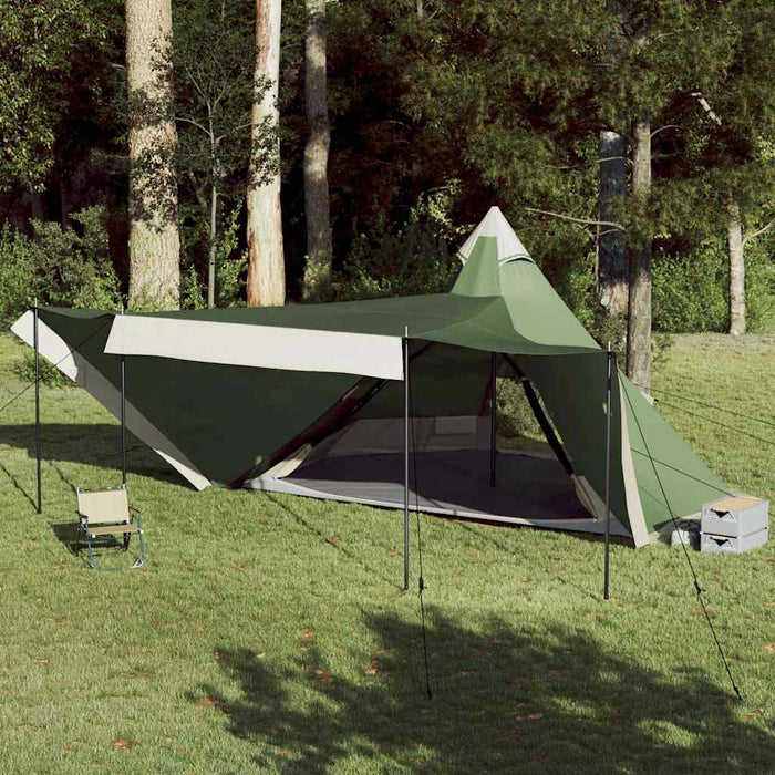 Cort de familie Tipi pentru 8 persoane, verde, impermeabil WALTI