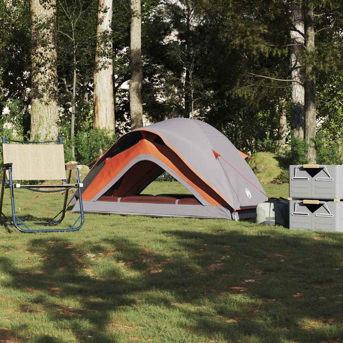 Cort de camping pentru 1 persoană, gri/portocaliu, impermeabil - WALTI WALTI
