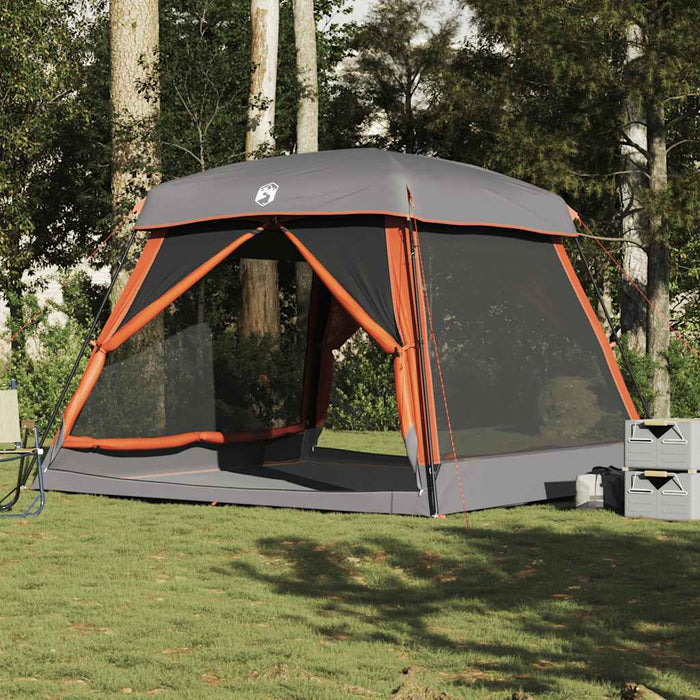 Cort de camping pentru 6 persoane, gri/portocaliu, impermeabil - WALTI WALTI