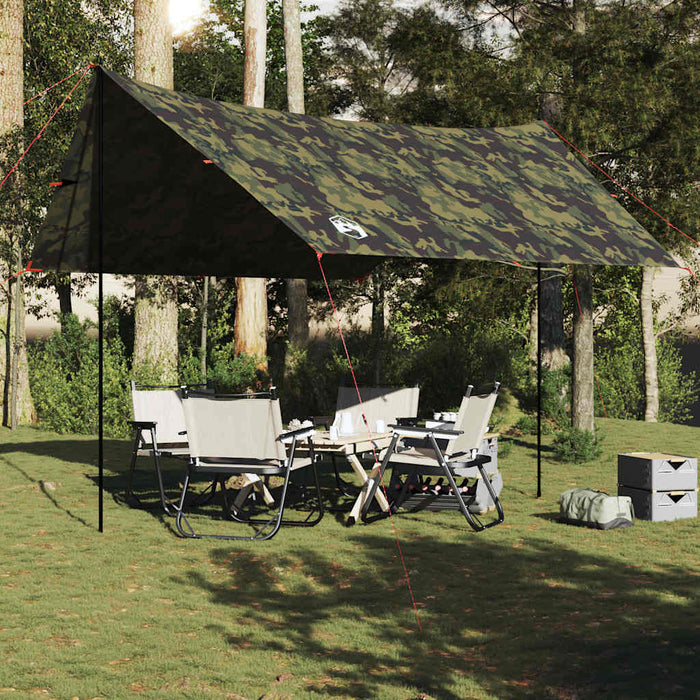 Prelată de camping, camuflaj, 438x376x212 cm, impermeabilă - WALTI WALTI
