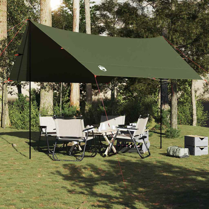 Prelată de camping verde măsliniu, 462x306x211 cm, impermeabilă - WALTI WALTI