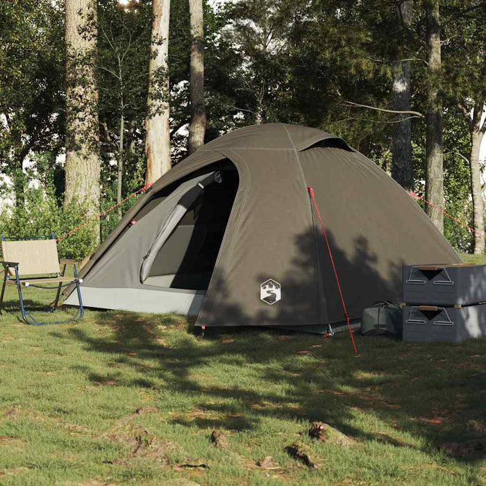 Cort de camping cupolă pentru 3 persoane, maro, impermeabil - WALTI WALTI