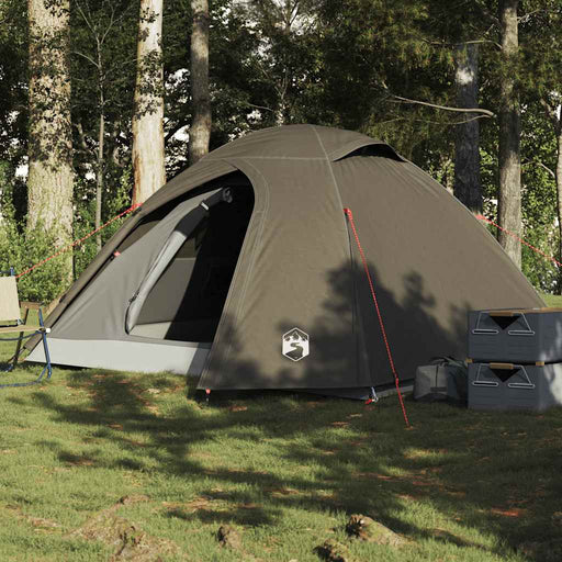 Cort de camping cupolă pentru 3 persoane, maro, impermeabil - WALTI WALTI
