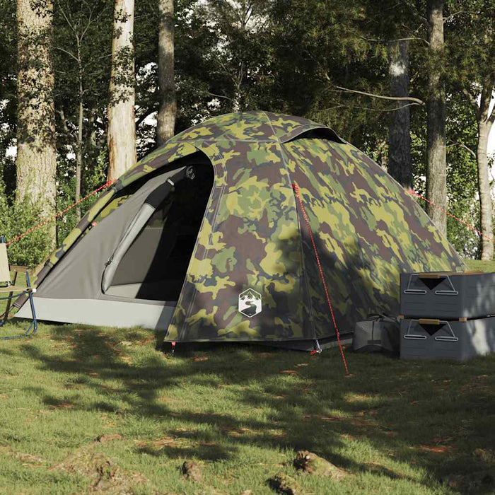 Cort de camping cupolă pentru 3 persoane, camuflaj, impermeabil - WALTI WALTI