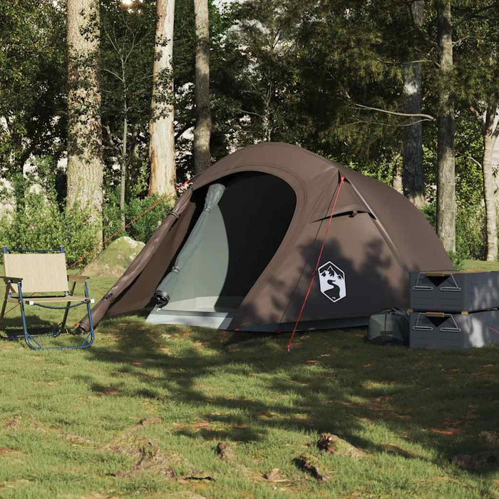 Cort de camping tunel pentru 3 persoane, maro, impermeabil - WALTI WALTI