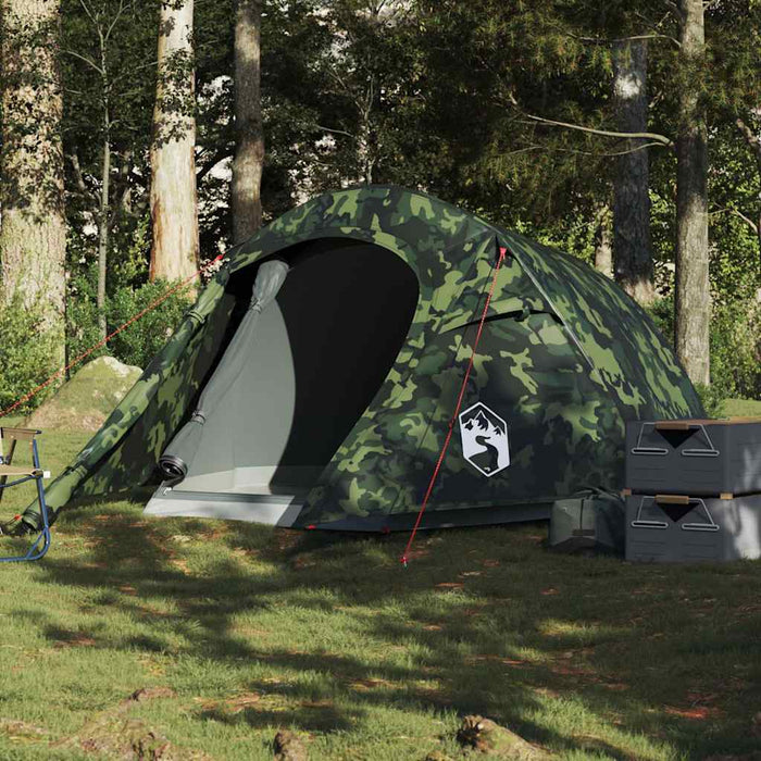 Cort de camping tunel pentru 2 persoane, camuflaj, impermeabil - WALTI WALTI