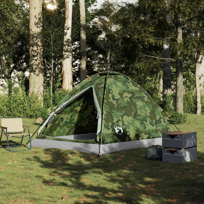 Cort de camping cupolă pentru 4 persoane, camuflaj, impermeabil WALTI