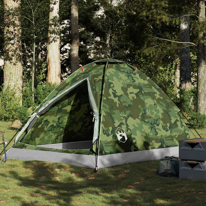 Cort de camping cupolă pentru 4 persoane, camuflaj, impermeabil WALTI