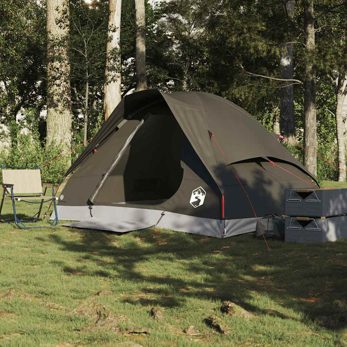 Cort de camping cupolă pentru 2 persoane, maro, impermeabil WALTI