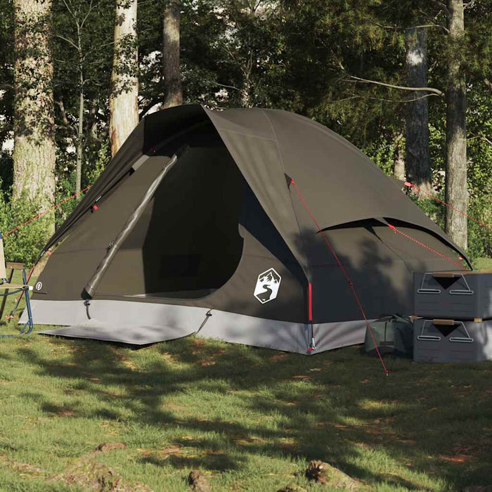 Cort de camping cupolă pentru 2 persoane, maro, impermeabil WALTI