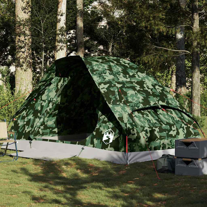 Cort de camping cupolă pentru 4 persoane, camuflaj, impermeabil - WALTI WALTI