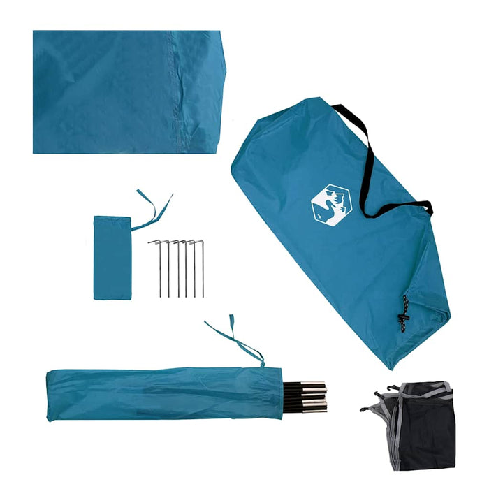 Paravan de camping, albastru, 490x123 cm, impermeabil - WALTI WALTI