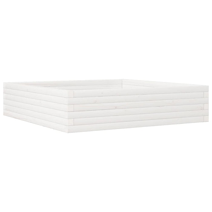 Jardinieră de grădină, alb, 100x100x23 cm, lemn masiv de pin - WALTI WALTI