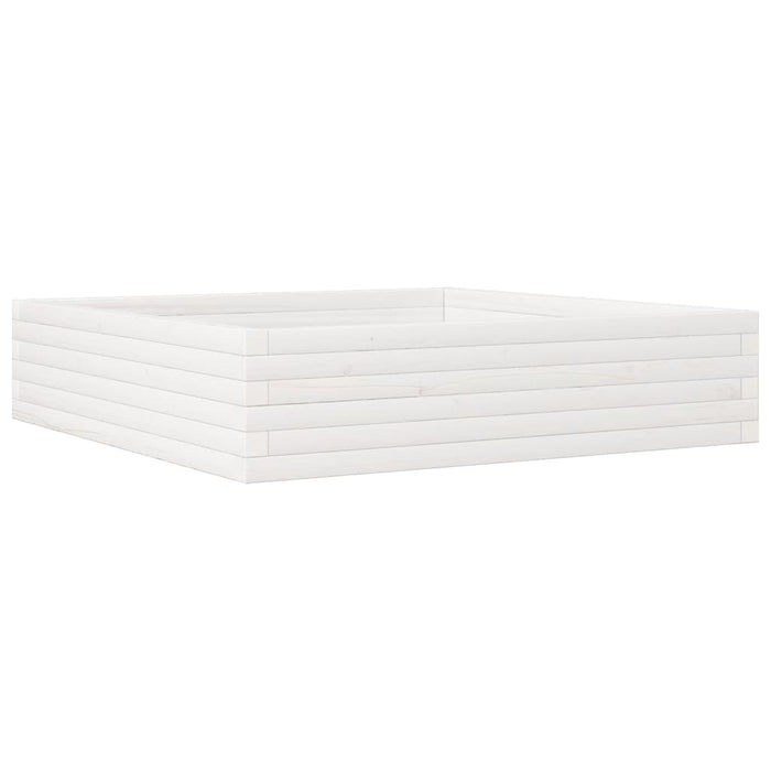 Jardinieră de grădină, alb, 100x100x23 cm, lemn masiv de pin - WALTI WALTI