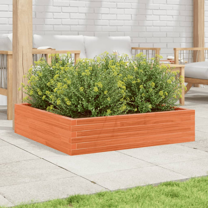 Jardinieră de grădină, maro ceruit, 100x100x23cm lemn masiv pin - WALTI WALTI