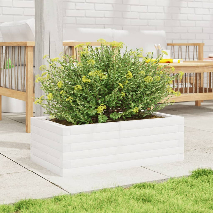Jardinieră de grădină, alb, 70x40x23 cm, lemn masiv de pin - WALTI WALTI