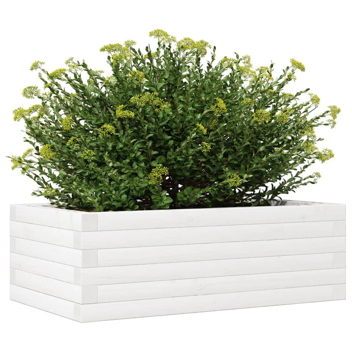 Jardinieră de grădină, alb, 70x40x23 cm, lemn masiv de pin - WALTI WALTI