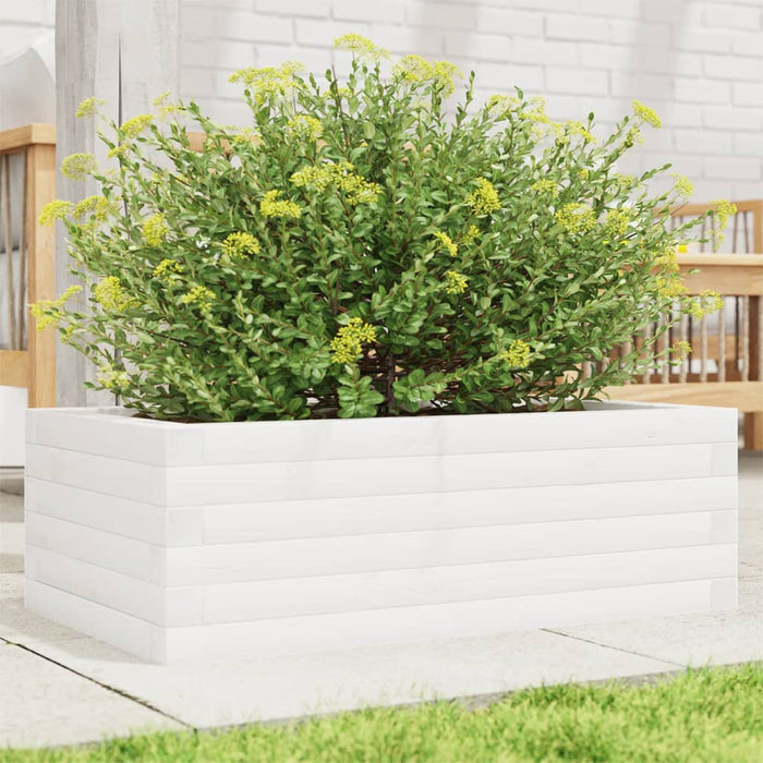 Jardinieră de grădină, alb, 70x40x23 cm, lemn masiv de pin - WALTI WALTI