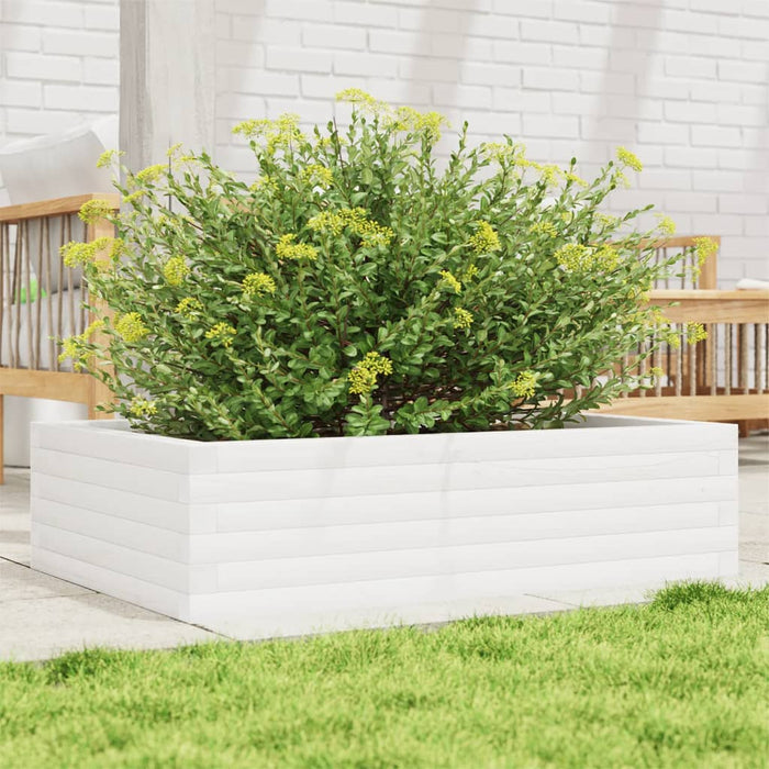 Jardinieră de grădină, alb, 90x60x23 cm, lemn masiv de pin - WALTI WALTI
