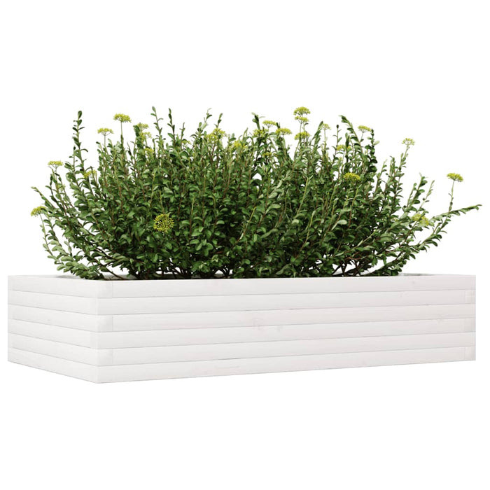 Jardinieră de grădină, alb, 110x60x23 cm, lemn masiv de pin - WALTI WALTI