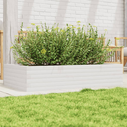 Jardinieră de grădină, alb, 110x60x23 cm, lemn masiv de pin - WALTI WALTI