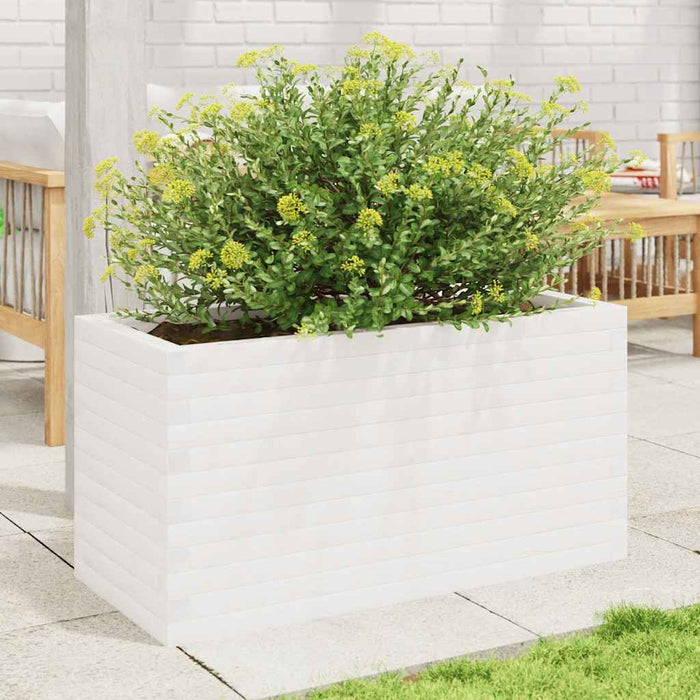 Jardinieră de grădină, alb, 90x40x45,5 cm, lemn masiv de pin - WALTI WALTI
