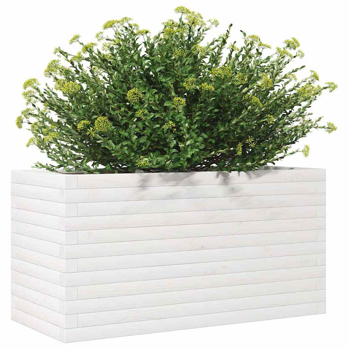 Jardinieră de grădină, alb, 90x40x45,5 cm, lemn masiv de pin - WALTI WALTI
