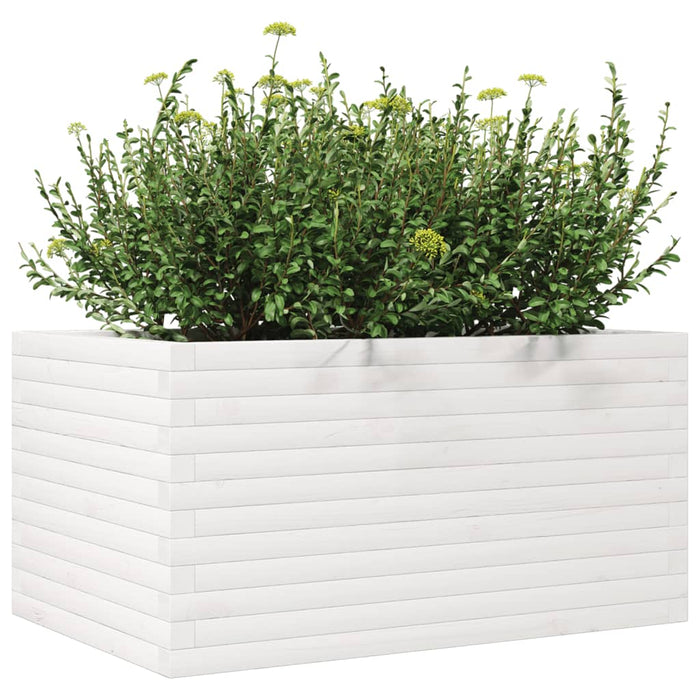 Jardinieră de grădină, alb, 90x60x45,5 cm, lemn masiv de pin - WALTI WALTI