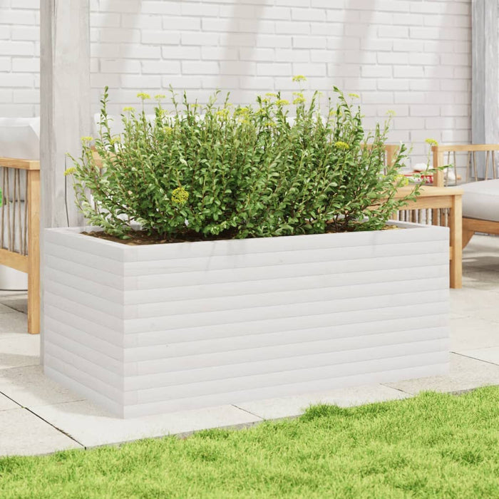 Jardinieră de grădină, alb, 110x60x45,5 cm, lemn masiv de pin - WALTI WALTI