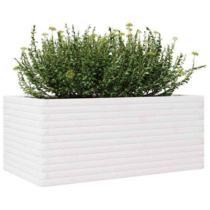 Jardinieră de grădină, alb, 110x60x45,5 cm, lemn masiv de pin - WALTI WALTI
