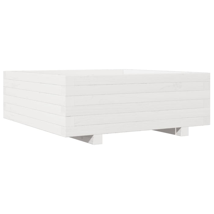 Jardinieră de grădină, alb, 70x70x26,5 cm, lemn masiv de pin - WALTI WALTI