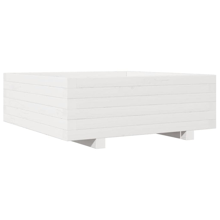 Jardinieră de grădină, alb, 70x70x26,5 cm, lemn masiv de pin - WALTI WALTI