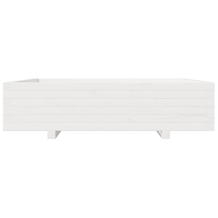 Jardinieră de grădină, alb, 100x100x26,5 cm, lemn masiv de pin - WALTI WALTI