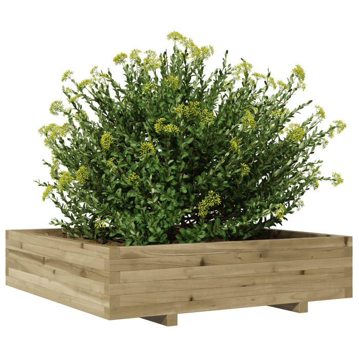 Jardinieră de grădină, 100x100x26,5 cm, lemn de pin impregnat - WALTI WALTI