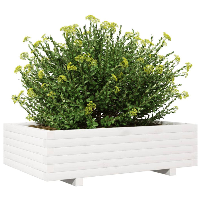 Jardinieră de grădină, alb, 90x60x26,5 cm, lemn masiv de pin - WALTI WALTI